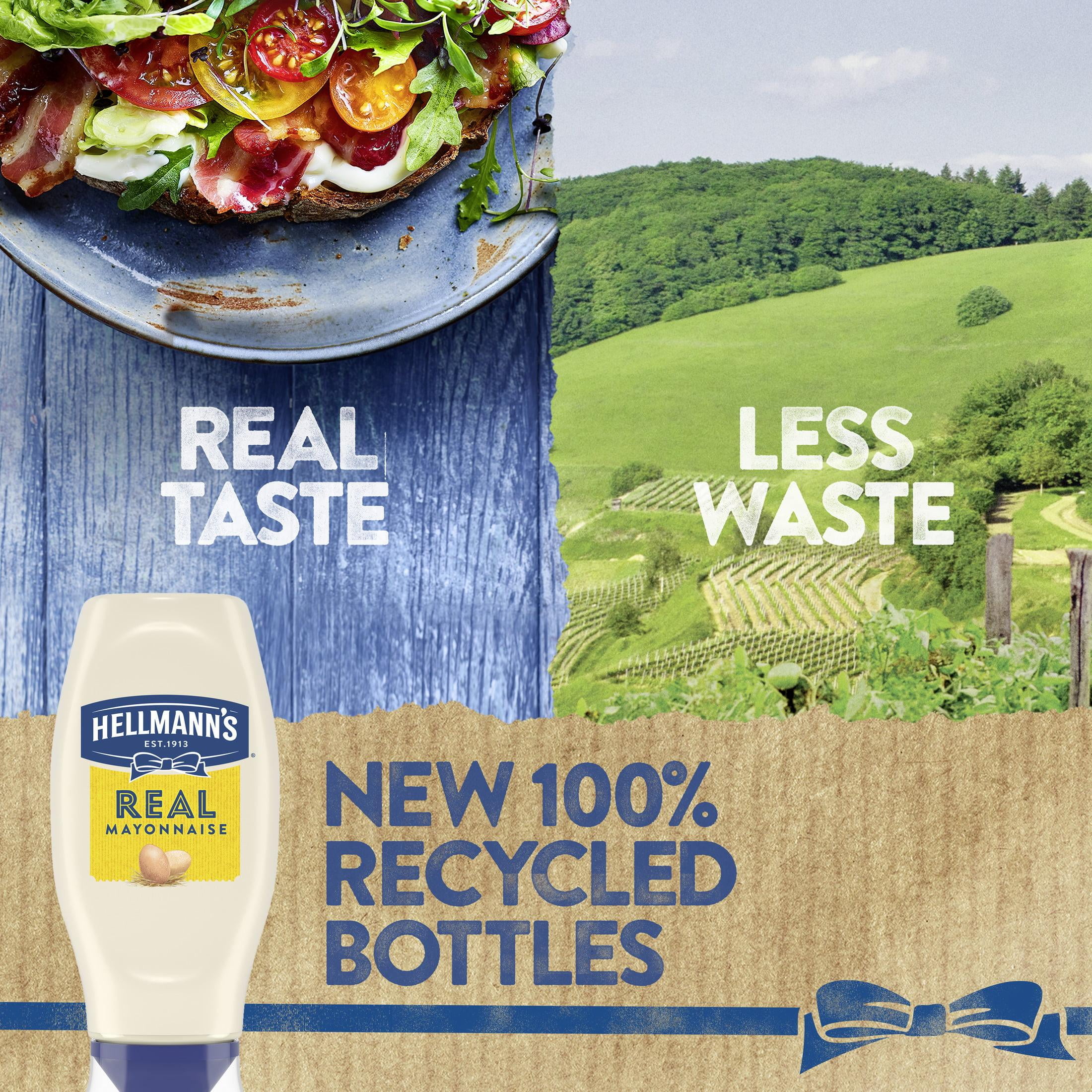 (12 pack) Hellmann's Real Mayonnaise, Sandwich Spread Condiments, 11.5 fl oz Squeeze Bottle​