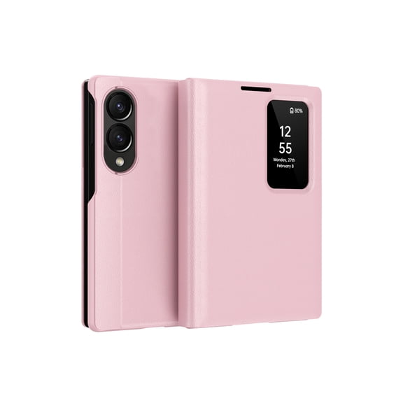 Mynvo Flip Case for Samsung Galaxy Z Fold 8 with Credit Card Slot, PU Leather Wallet Phone Case Shockproof Potective Back Cover Bumper for Samsung Galaxy Z Fold 8, Pink