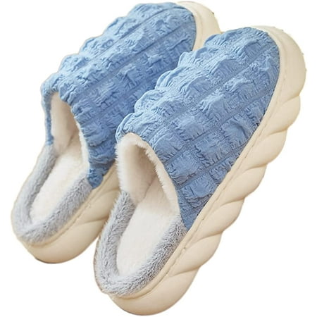 

DanceeMangoo Women s Cozy Memory Foam Slippers Warm Non-Slip Home Shoes Anti-Skid Soft Plush Slip On Slipper Indoor Outdoor