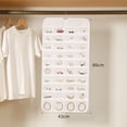 thumbnail image 2 of Hanging Jewelry Organizer, Double-Sided Necklace Rack with 80 Pockets, Wall or Door Mounted Metal Hook Storage Roll, White, 2 of 5
