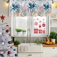 thumbnail image 6 of 2 Pack Valances for Windows, Coastal Nautical Octopus Window Valances for Living Room/Bedroom/Bathroom, Oceans Corals Starfish Jellyfish Light Filtering Kitchen Curtain Valance 42"W x18" L, 6 of 9