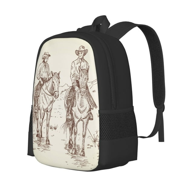 Disketp Cowboys Riding Horses In Desert Mochila Minimalista de Gran Capacidad, Mochila de Viaje para Escuela, Trabajo o Uso Diario