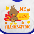 thumbnail image 4 of Inktastic My First Thanksgiving with Turkey and Leaves Boys or Girls Baby Bib, 4 of 4