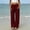 Wine, variant on CLOISE Women Summer Pants with Pockets Mid Waist Straight Leg Long Pants Elastic Waist Solid Baggy Travel Vacation Outfits Gray M
