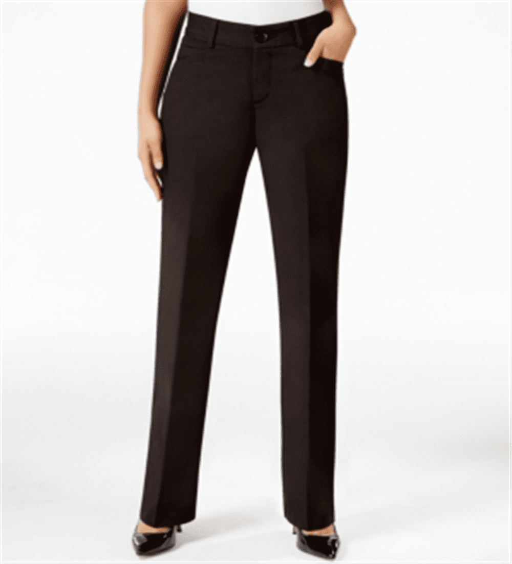 Lee Platinum Women's Madelyn Straight Leg Trousers Black Size ...