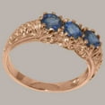 thumbnail image 3 of LBG British Made 14k Rose Gold Natural Sapphire Womens Statement Ring - 33 size options - Size 10.5, 3 of 7