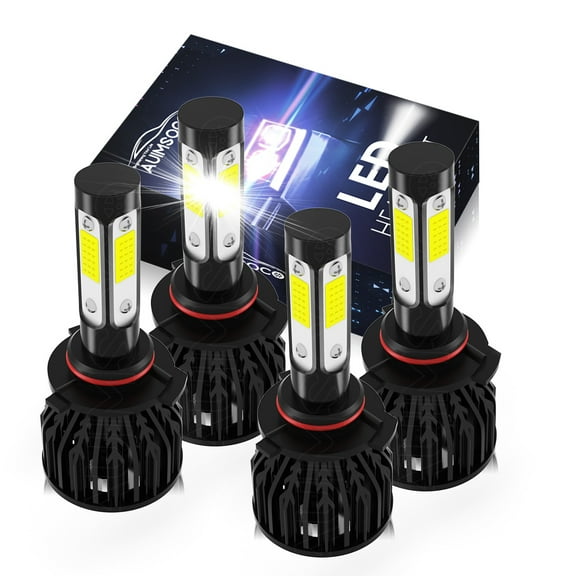 4x LED Headlight Bulbs For Chevy Silverado 3500 2001 2002 2003 2004 2005 2006, 6000K 9005 9006 Combo, 4000 Lumens Super White High Low Kits, Non-polarity, 50000 Hours Lifespan, 300% Brighter