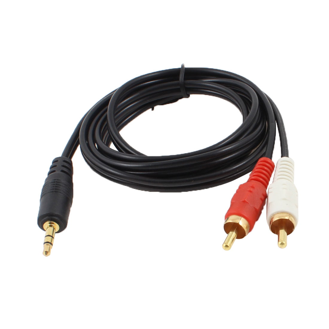 80cm 3.5mm Stereo Male to Dual 2 RCA Male Power Charger Cable Cord Gold Plated 
