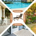 thumbnail image 4 of Gymax Folding Patio Acacia Wood Deck Chair Rattan Chaise Lounge Chair w/ Footrest, 4 of 10