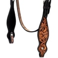 thumbnail image 5 of Hilason Horse Floral Hand Carved American Leather Breast Collar Headstall Brown, 5 of 7