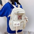 thumbnail image 3 of Mochila Kawaii Ticfox con ACCESORIOS de alfiler de felpa de vaca Beige, 3 of 9