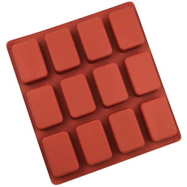 Suministros de cocina, Molde para pasteles, Aparatos de cocina, Juego de utensilios de cocina, Moldes rectangulares pequeños de chocolate de 12 piezas Moldes para hornear pasteles Molde de chocolate