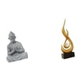 thumbnail image 6 of 2 Statues Monkey Figurine Buddha Sculpture Abstract Fire Resin Material for Indoor Outdoor Meditation Home Office Decor, 6 of 8