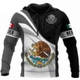 thumbnail image 4 of Sudadera con capucha con estampado de la bandera nacional de México para hombre, moda con patrón de águila en 3D, novedad en sudaderas, estilo hip hop, estilo Harajuku, tops de gran tamaño, 4 of 5