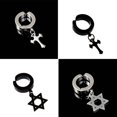 thumbnail image 2 of 1PCS Trendy Geometric Dangle Earring clip Non piercing titanium None Piercing Titanium Steel Single Ear Stud Earring Clips, 2 of 7