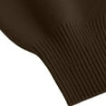 thumbnail image 5 of Comdrip Chandails Confortables pour Femmes Chandails Surdimensionnés Confortables en Tricot Col Rond Automne Chandail Tendance Tenues d'Automne Chandail Col Roulé Femmes, Café TG, 5 of 5