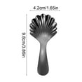 thumbnail image 3 of Seashell-Shaped Stainless Steel Coffee Spoon - Long-Handled Stirring Spoon for Iced Tea, Coffee & Desserts, Cute Seashell Design, Sturdy Dishwasher-Safe Utensil, 1.65*3.86in, Black, 3 of 6