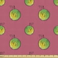 thumbnail image 1 of Fruit Fabric by the Yard, Continuous Pattern Hand Drawn Like Apples Showing Inside Image, Upholstery Fabric for Dining Chairs Home Decor Accents, Pastel Pink and Fern Green by Ambesonne, 1 of 5