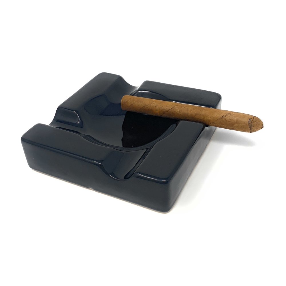 Ceramic Cigar Ashtray Ash Tray 5.9 inch Cigarette Ashtrays Black