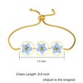 thumbnail image 5 of Forget-Me-Not Pressed Wildflower Bracelet Handmade Pressed Flower Bracelet Real Wildflowers Bracelet Alaska State Flower Bracelet Gold Adjustable Pressed Flower Bracelet for Women, Mother's Day Gifts, 5 of 7