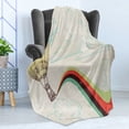 thumbnail image 4 of Vintage Soft Flannel Fleece Throw Blanket, Hot Air Balloon in Rainbow Destination Adventure Follow Your Dreams Pop Boho, Cozy Plush for Indoor and Outdoor Use, 50" x 70", Multicolor, by Ambesonne, 4 of 5