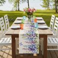 thumbnail image 4 of Table Runners 108 Inches Long Dress Scarves, Purple Spring Floral Farmhouse Coffee/Dining/Kitchen Table Runner for Living Room, Butterfly Weeping Watercolor Botanical 13x108 Inch, 4 of 9