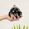 thumbnail image 3 of Wrapables Stylish Decorative Coin Purse, Clasp Wallet, Navy Blossoms, 3 of 7