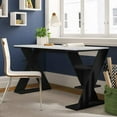 thumbnail image 2 of JV Home Papillon Collection 55 inch Office Desk Long Home Office Table for Study ,Work, Laptop, Writing Table, Workstation Dark Grey - White, 2 of 7