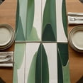 thumbnail image 5 of Green Geometric 72 Inch Table Runner, Contemporary Abstract Color Block Farmhouse Dresser Scarf Cotton & Linen Tablerunner for Dining/Kitchen Island/Holiday Party Décor 13" x 72", 5 of 9