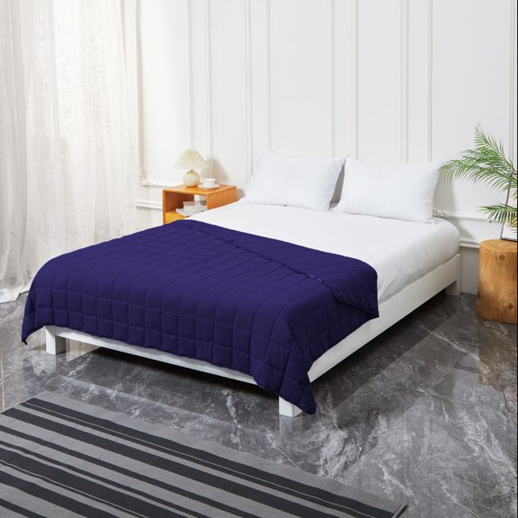OKAO Home Goods Weighted Blanket Cool, Breathable And Comfortable Soft Thick for All Seasons - Navy Blue