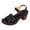 Black, variant on Slingback Heels for Women Trendy Splice Peep Toe Sandals Ankle Strap Buckle High Heeled Summer Dress Pumps Shoes Black Size 8