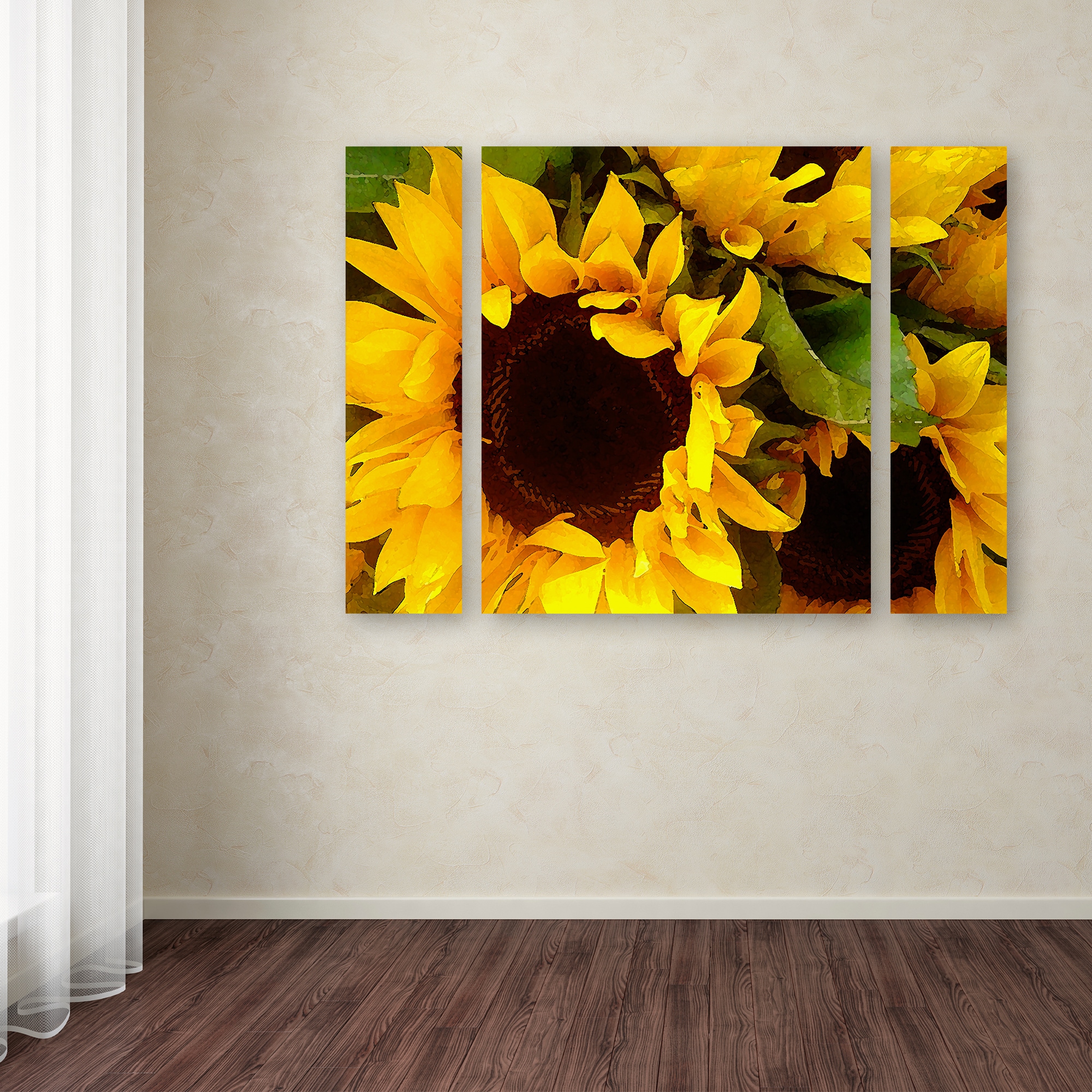 Amy Vangsgard 'Sunflowers' Multi Panel Art Set Small