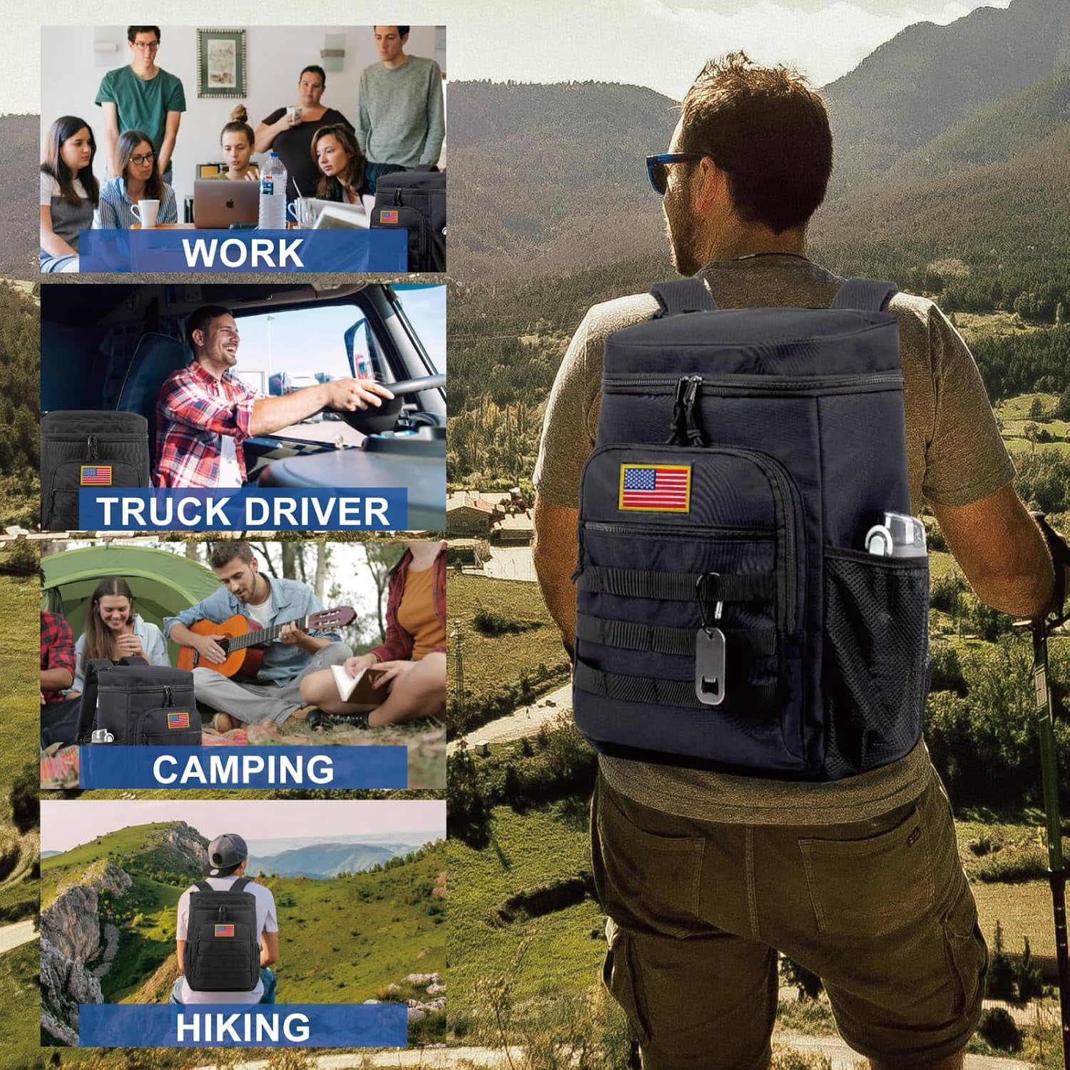 Backpack Cooler for Men, 25L Large Insulated Backpack Leak-Proof, Heavy Duty Lunch Backpack, Waterproof Ice Chest Bag Women Adults Work Daytrip Camping Picnic Bag