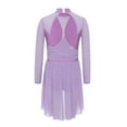 thumbnail image 3 of Doomiva Cutout Fringed Dress for Girls Latin Dance Cos tume Modern Jazz Dancing Clothes Gymnastic Tutu Skirt Lavender 16, 3 of 6