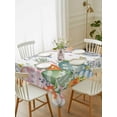 thumbnail image 2 of Easter Rectangle Tablecloth, Easter Grey Bunny Spring Watercolor Eggs Butterflies Waterproof & StainResistant Tablecloth, Washable Oil-proof Table Cover for Dining/Party/Wedding/Buffet 52x70 In, 2 of 9