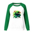 thumbnail image 7 of Craaazy Women's Green Shamrock St Patricks Day Crewneck Long Sleeve Shirts, 7 of 7