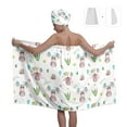 thumbnail image 2 of Colevkie Women's 2 Pieces Soft Bath Skirt & Hair Drying Cap Set Polyester Beach Towel Absorbent Adjustable Bath Wrap Towel Printed Cartoon Balloons Pattern for Bathroom Spa Hotel Travel, 2 of 8