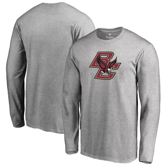 Men's Ash Boston College Eagles Primary Logo Long Sleeve T-Shirt
