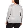 thumbnail image 2 of I.N.C Womens Crisscross Cutout Pullover Blouse, Metallic, Plus Size, 4X, 2 of 2