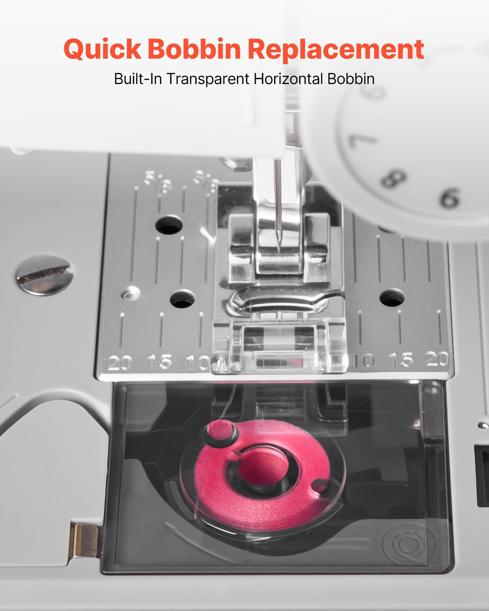 Computerized Sewing Machine, 200 Stitch Applications, with LCD Screen, Foot Pedal and LED Light, Heavy-Duty Metal Frame, Digital Sewing Machine with Powerful Motor for Crafts and Mending