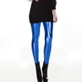 thumbnail image 3 of Idoravan Shiny Leggings Casual Full Length Yoga Pants Party Legging Club Leggings Ladies' Fashionable Shiny Metal Tight Elastic Imitation Leather Pants Long Leggings Stretchy and Comfortable Leggings, 3 of 6