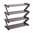 thumbnail image 2 of Zapatero 4 niveles Zapatero Organizador de almacenamiento de plástico en forma de Z de metal para dormitorio en casa, café Methold HA005139-03B, 2 of 7