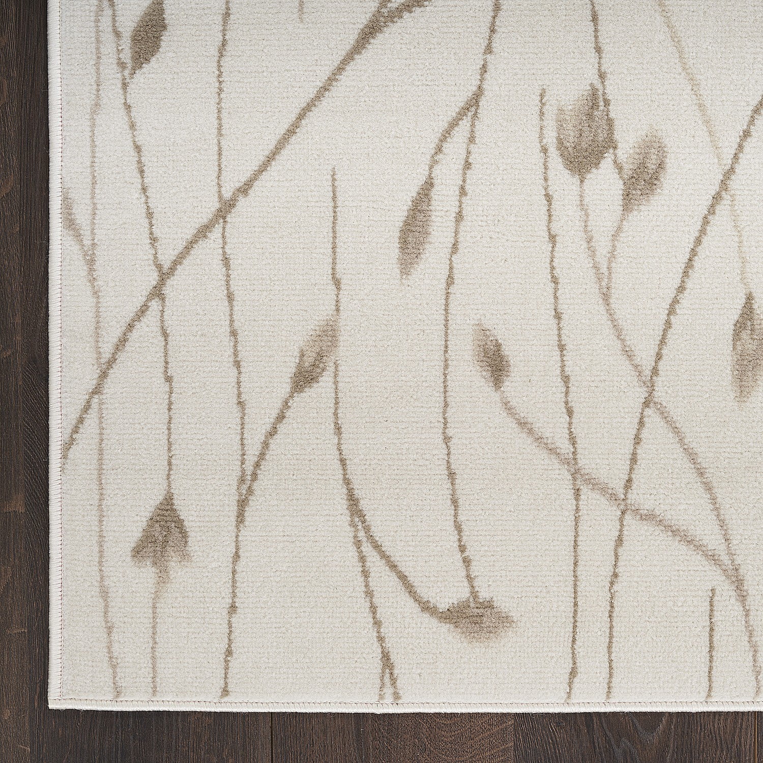 Nourison Grafix Floral Ivory Beige 5'3" x 7'3" Area Rug (5x7)