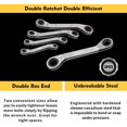 thumbnail image 2 of Reversible Ratcheting Wrench Set, Heat Treated Chrome Vanadium Steel For General Repairs, Double Box End Tools With Quick Reverse Action In Confined Spaces, 5-Piece, 2 of 5