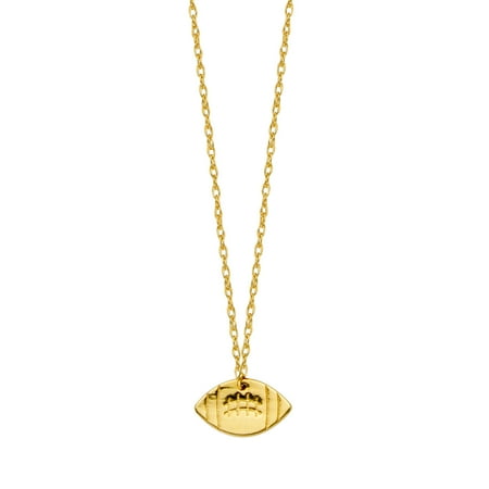 - 14K Yellow Gold Mini Football Necklace, 16