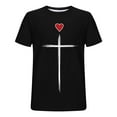 thumbnail image 6 of UVEASISHA Tshirts for Men Funny Novelty 3D Graphic Tees Short Sleeve Religious Faith T-Shirts Gift for Religious Believers Black L, 6 of 6