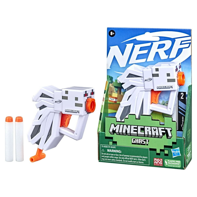 Nerf MicroShots Minecraft Ghast Mini Kids Toy Blaster with 2 Darts