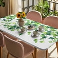 thumbnail image 3 of Country Leaves Table Cloths for 3 Foot Rectangle Tables, Watercolor Green Leaf Branches Vine Botanical Patio Waterproof Elastic Fitted Tablecloths, Washable Rectangular Table Cover for Camping, 3 of 8