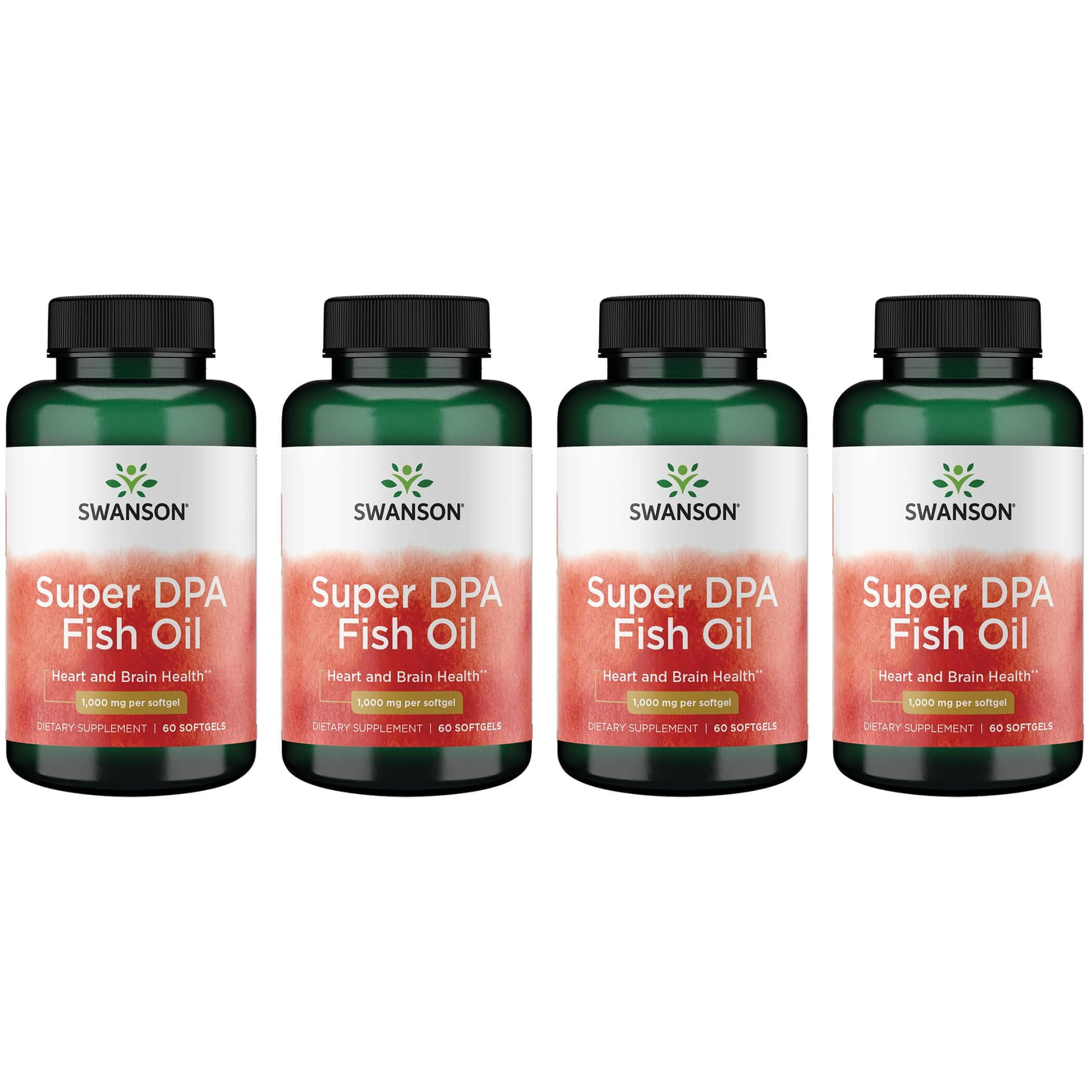 Swanson Super Dpa Fish Oil 1,000 mg 60 Sgels 4 Pack