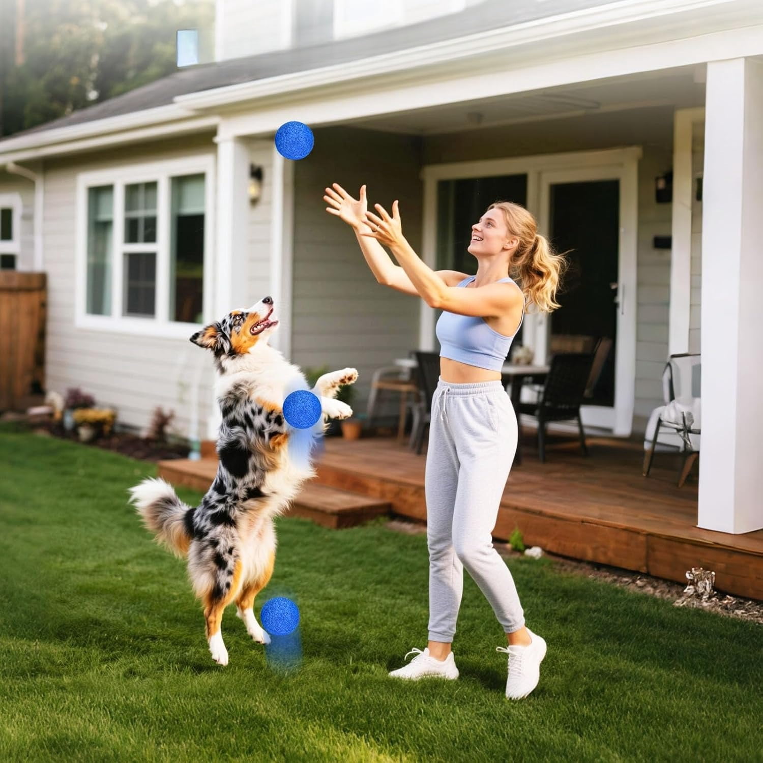 6 Pack Dog Balls for Aggressive Chewers, 2.5'' High Bounce E-TPU Fetch Balls, Fits Standard Ball Launchers, Indestructible Lightweight Swimming Pool Ball, Tough Teething Chew Toys for Dogs